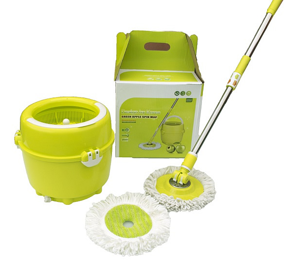 Green Apple Mop mit Drehgriff und Mikrofaser-Mopp